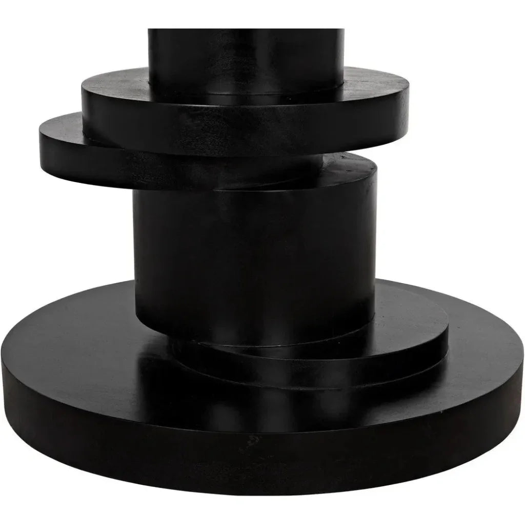 Hugo Round Wooden Dining Table-Dining Tables-Noir-LOOMLAN