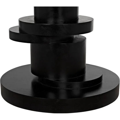 Hugo Round Wooden Dining Table-Dining Tables-Noir-LOOMLAN