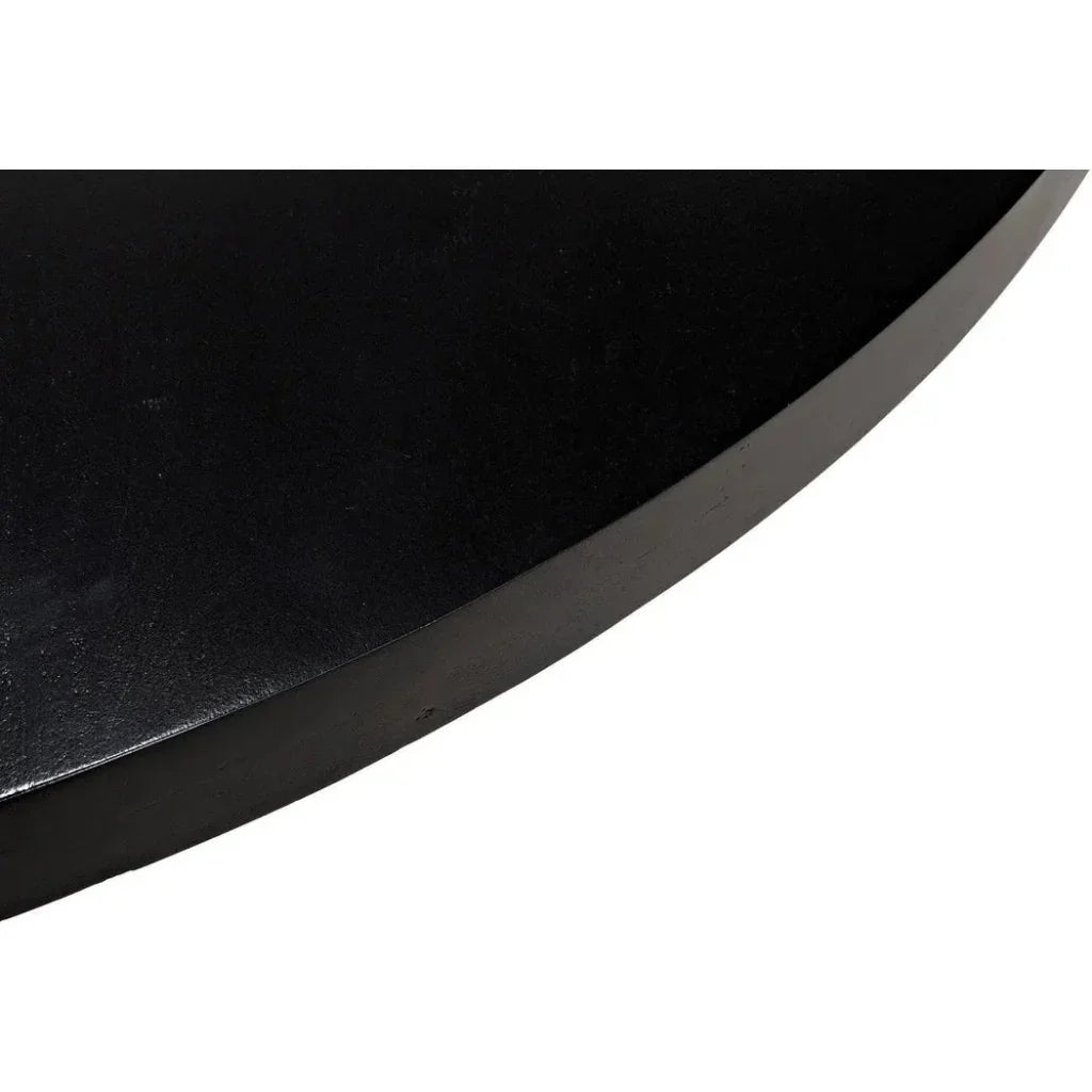 Hugo Round Wooden Dining Table-Dining Tables-Noir-LOOMLAN