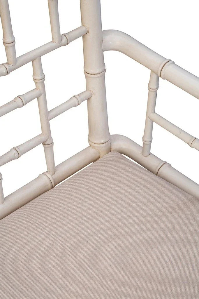 Hugo Wood Framed Cream Arm Chair - LOOMLAN - Furniture Classics - Accent Chairs