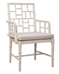 Hugo Wood Framed Cream Arm Chair - LOOMLAN - Furniture Classics - Accent Chairs