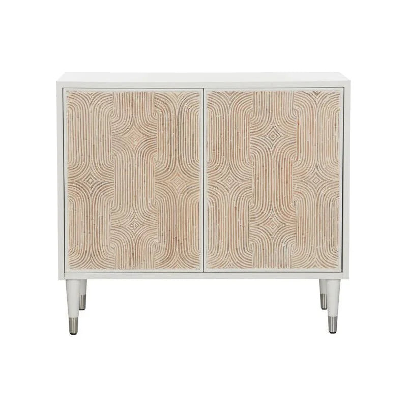 Huli Arch Pattern White Cabinet - LOOMLAN - Wildwood - Accent Cabinets