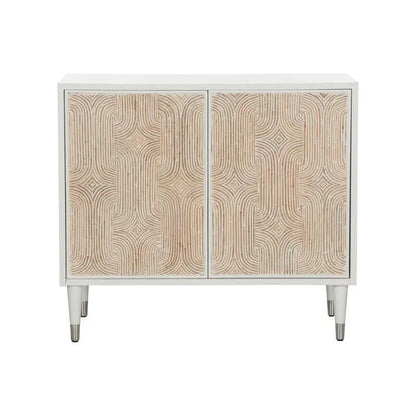 Huli Arch Pattern White Cabinet - LOOMLAN - Wildwood - Accent Cabinets