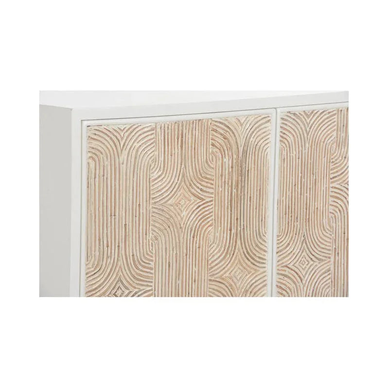 Huli Arch Pattern White Cabinet - LOOMLAN - Wildwood - Accent Cabinets