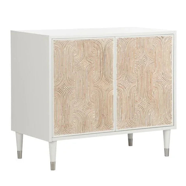 Huli Arch Pattern White Cabinet - LOOMLAN - Wildwood - Accent Cabinets