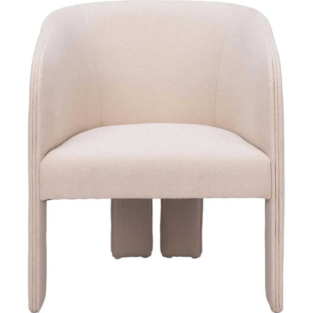 Hull Wood Beige Armless Accent Chair - LOOMLAN - Zuo Modern - Accent Chairs
