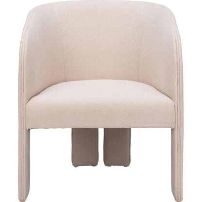 Hull Wood Beige Armless Accent Chair - LOOMLAN - Zuo Modern - Accent Chairs