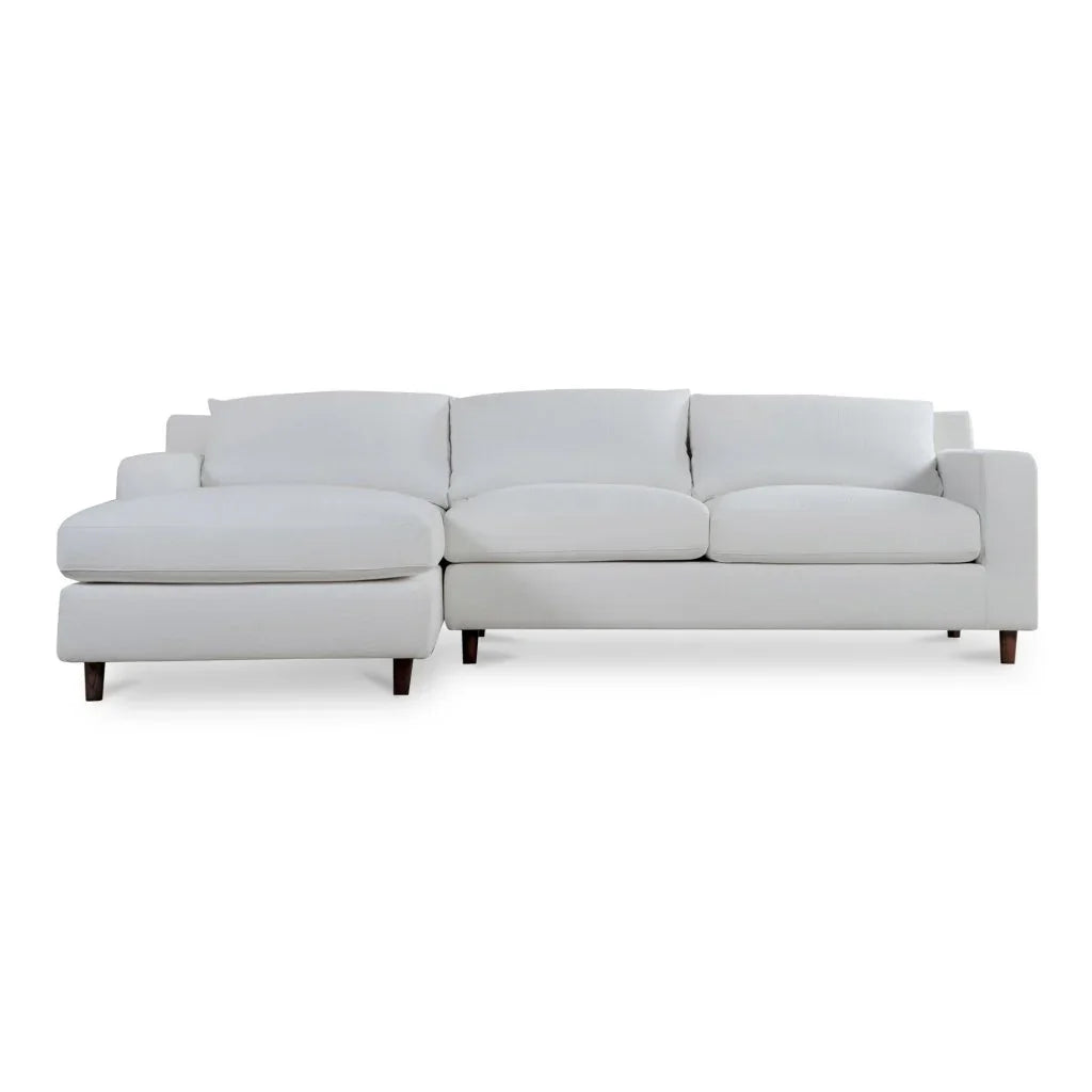 Hutton Performance Fabric Sectional Sofa-Modular Sofas-Moe's Home-Left Facing-White-LOOMLAN