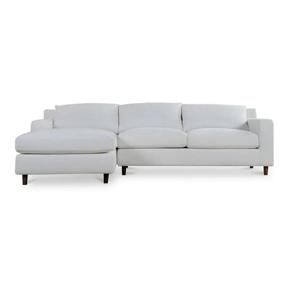 Hutton Performance Fabric Sectional Sofa-Modular Sofas-Moe's Home-Left Facing-White-LOOMLAN