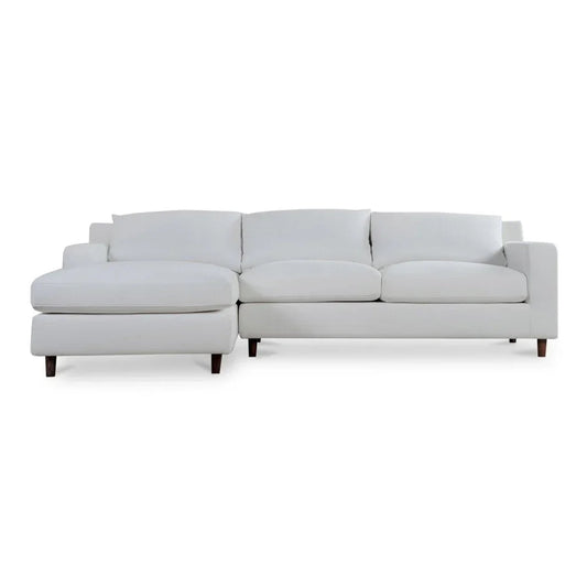 Hutton Performance Fabric Sectional Sofa-Modular Sofas-Moe's Home-Left Facing-White-LOOMLAN
