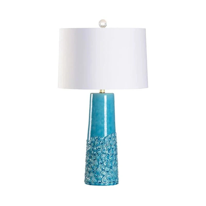 Hvar Turquoise Ceramic Made Table Lamp - LOOMLAN - Wildwood - Table Lamps