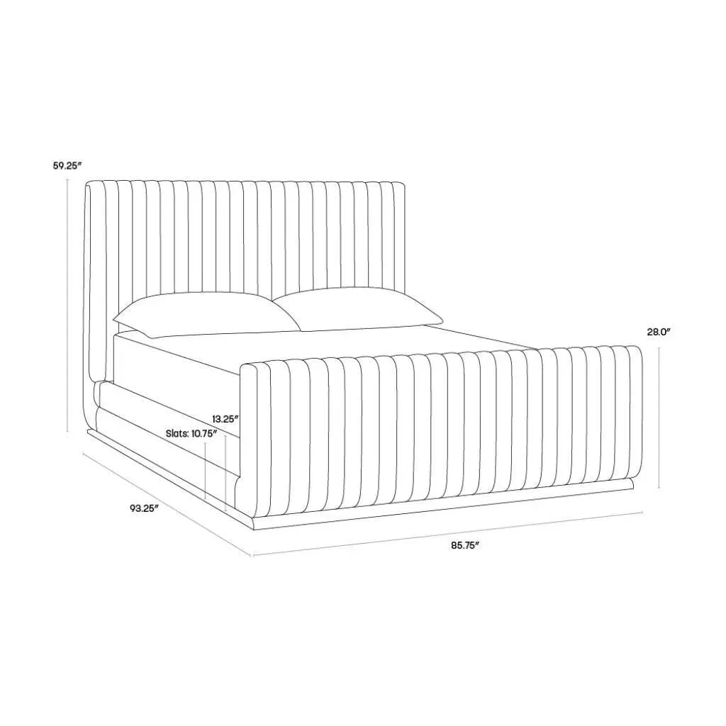 Hylan Fabric Platform Bed - LOOMLAN - SUNPAN - Beds