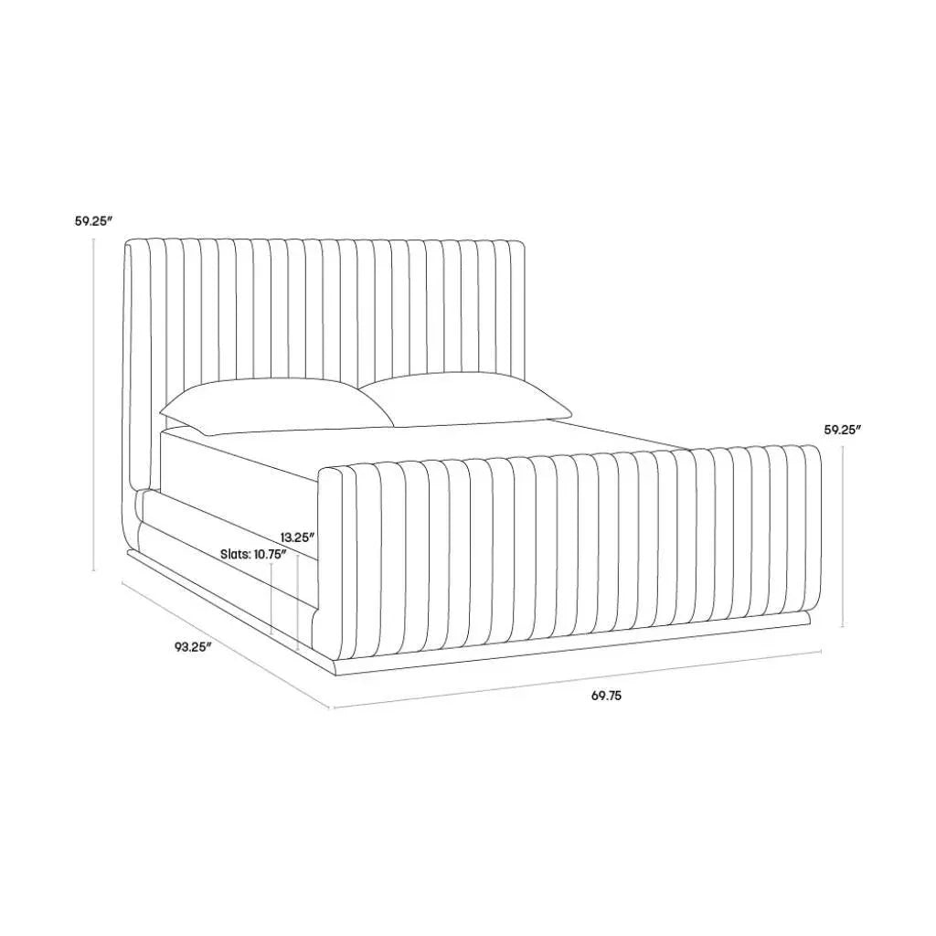 Hylan Fabric Platform Bed - LOOMLAN - SUNPAN - Beds