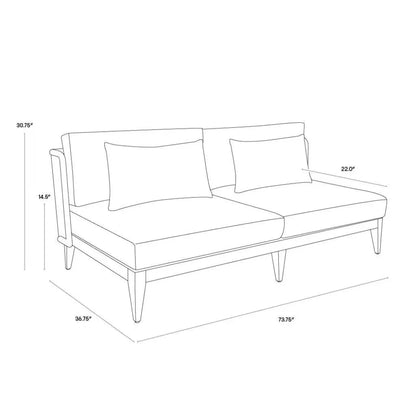 Ibiza Fabric Outdoor 2 Seater Sofa - LOOMLAN - SUNPAN - Outdoor Sofas & Loveseats