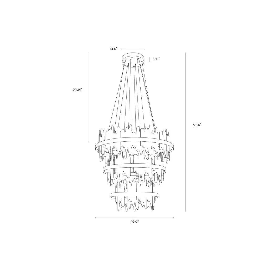 Icarus Gold Aluminum Banded Chandelier - LOOMLAN - SUNPAN - Chandeliers