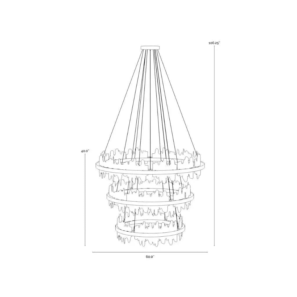Icarus Gold Aluminum Banded Chandelier - LOOMLAN - SUNPAN - Chandeliers