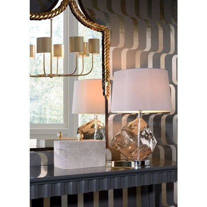 Ice Smoked Glass Made Table Lamp - LOOMLAN - Wildwood - Table Lamps