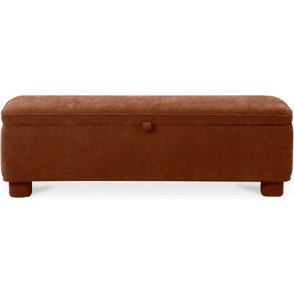 Ichigo Performance Fabric & Wood Dark Red Storage Bench - LOOMLAN - Moe's Home - Bedroom Benches