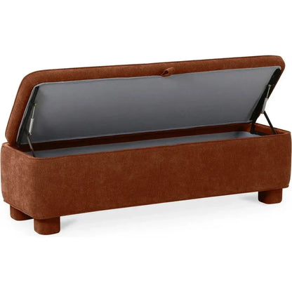 Ichigo Performance Fabric & Wood Dark Red Storage Bench - LOOMLAN - Moe's Home - Bedroom Benches