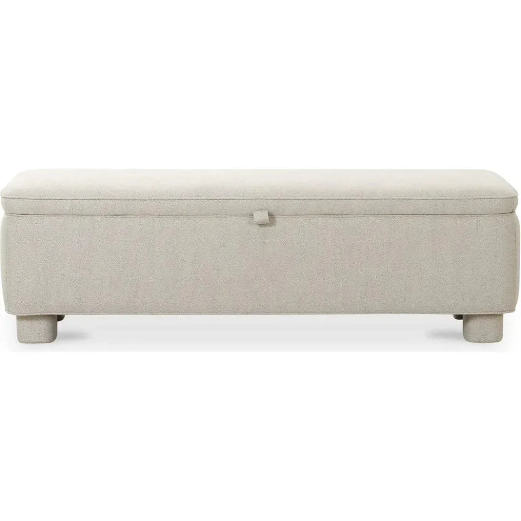 Ichigo Performance Fabric & Wood Light Brown Storage Bench - LOOMLAN - Moe's Home - Bedroom Benches