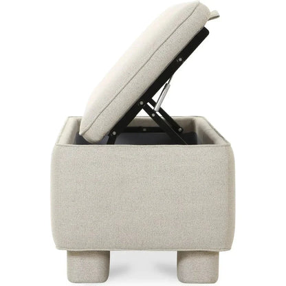 Ichigo Performance Fabric & Wood Light Brown Storage Bench - LOOMLAN - Moe's Home - Bedroom Benches