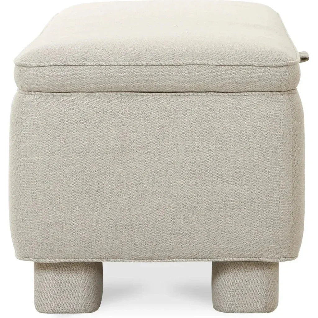 Ichigo Performance Fabric & Wood Light Brown Storage Bench - LOOMLAN - Moe's Home - Bedroom Benches