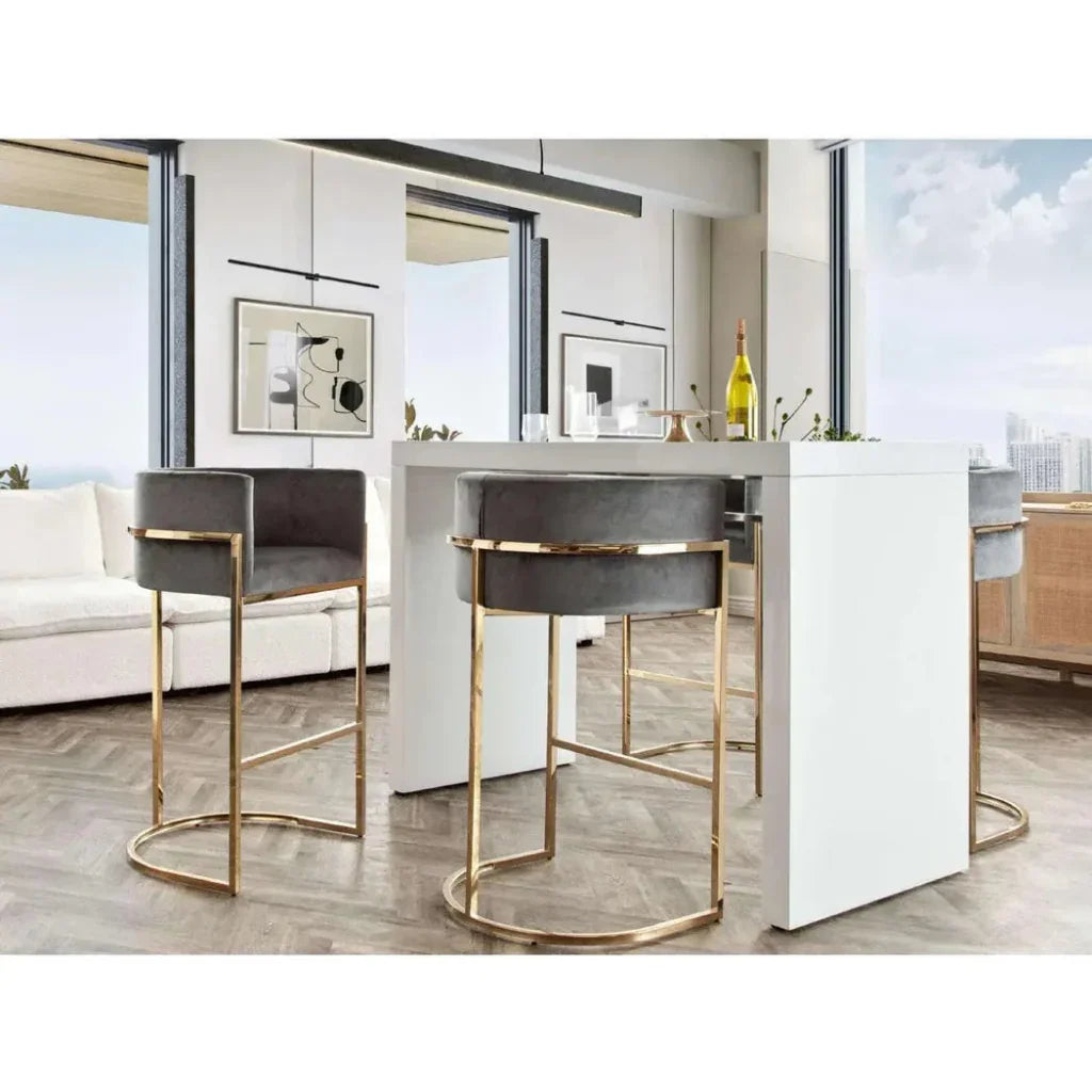 Icon White Lacquer Waterfall Bar Height Table - LOOMLAN - Bar Tables