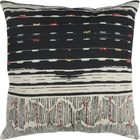 Ika Striped Boho Trow Pillow Down Insert - LOOMLAN - LOOMLAN - Throw Pillows