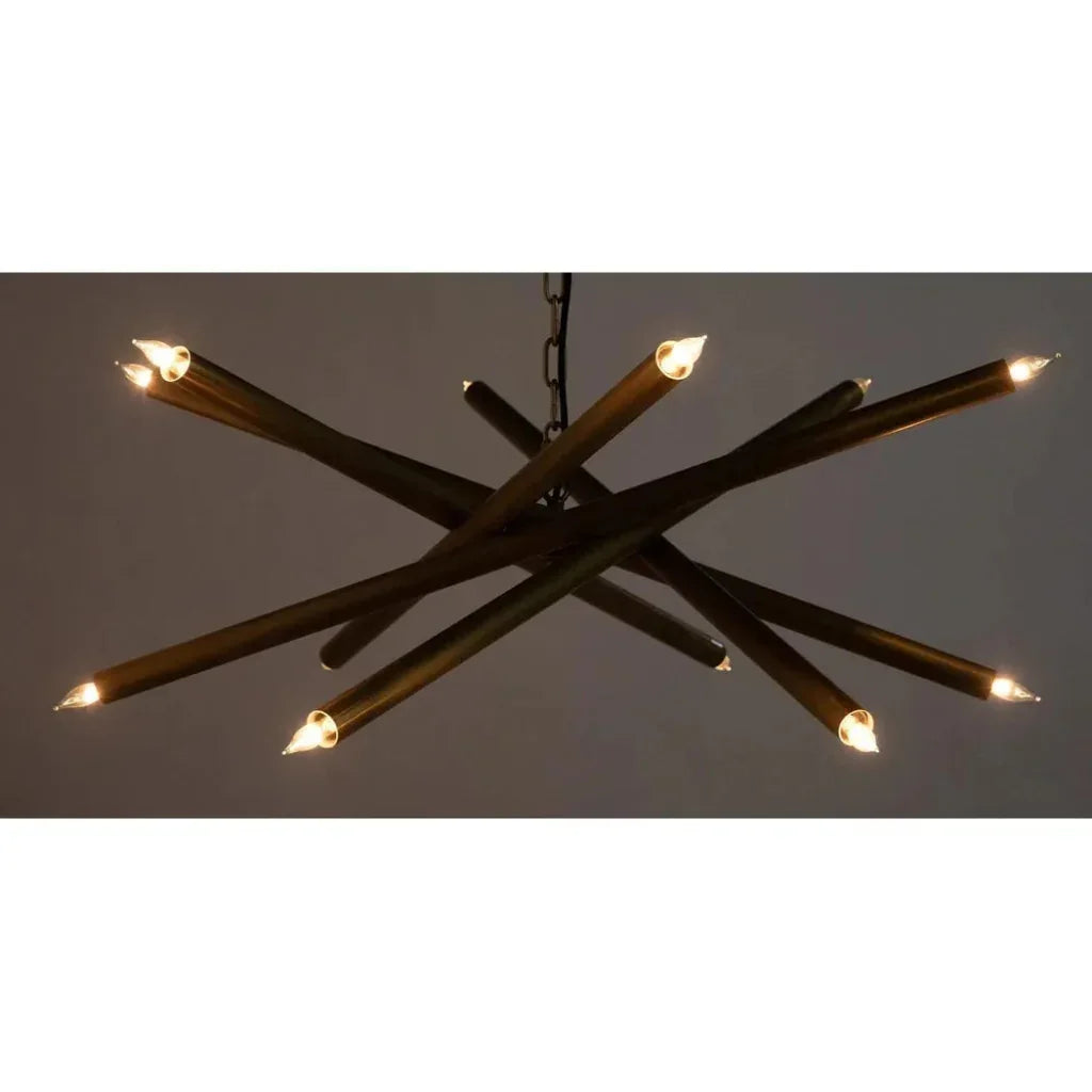 Ikram Metal Small Chandelier With Brass - LOOMLAN - Noir - Chandeliers