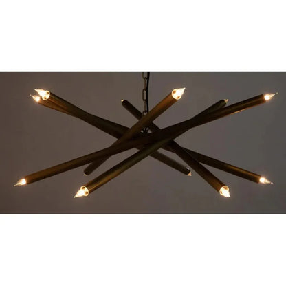 Ikram Metal Small Chandelier With Brass - LOOMLAN - Noir - Chandeliers