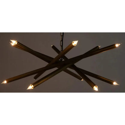 Ikram Metal Small Chandelier With Brass - LOOMLAN - Noir - Chandeliers