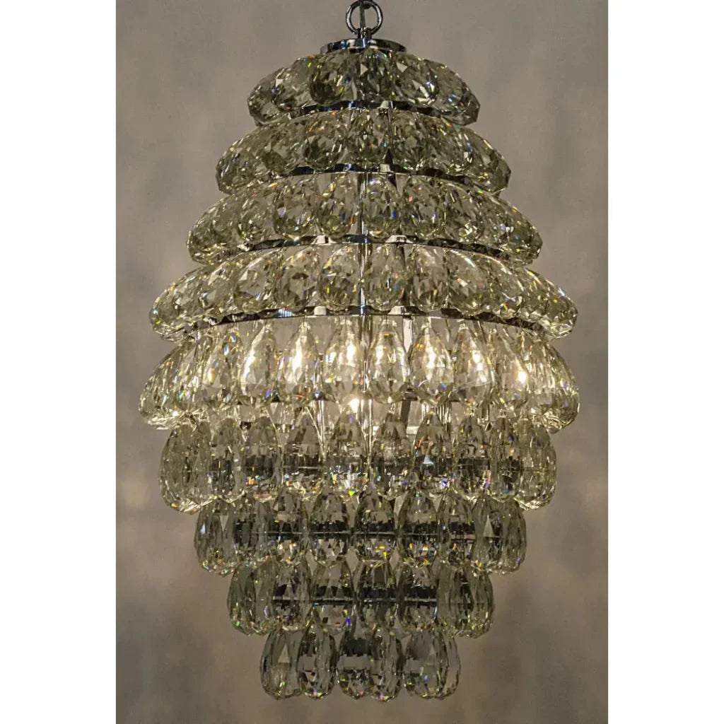 Illumination Metal & Glass Chandelier Chrome - LOOMLAN - Noir - Chandeliers