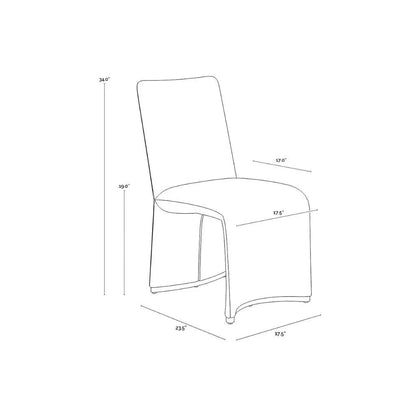 Iluka Fabric Armless Dining Chair 2PC - LOOMLAN - SUNPAN - Dining Chairs