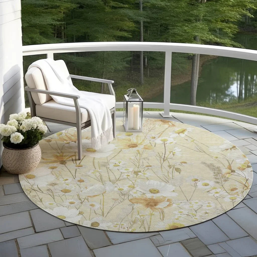 Ilunara Gold Washable Indoor - Outdoor Rug - LOOMLAN - LOOMLAN Rugs - Outdoor Rugs