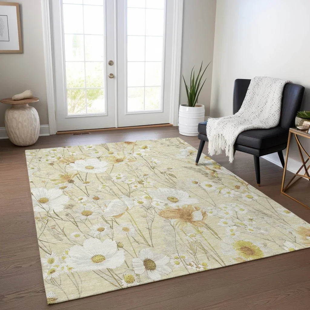 Ilunara Gold Washable Indoor - Outdoor Rug - LOOMLAN - LOOMLAN Rugs - Outdoor Rugs
