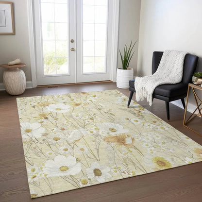 Ilunara Gold Washable Indoor - Outdoor Rug - LOOMLAN - LOOMLAN Rugs - Outdoor Rugs