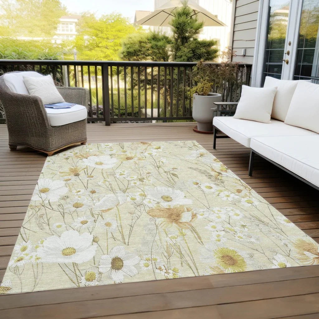 Ilunara Gold Washable Indoor - Outdoor Rug - LOOMLAN - LOOMLAN Rugs - Outdoor Rugs