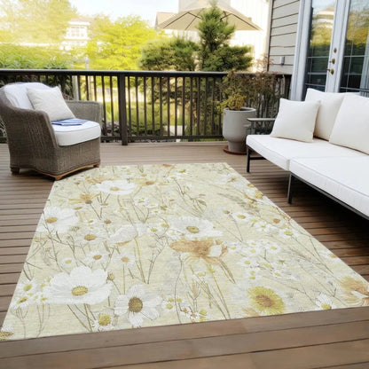 Ilunara Gold Washable Indoor - Outdoor Rug - LOOMLAN - LOOMLAN Rugs - Outdoor Rugs
