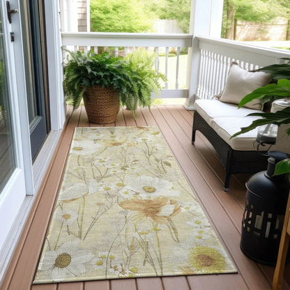 Ilunara Gold Washable Indoor - Outdoor Rug - LOOMLAN - LOOMLAN Rugs - Outdoor Rugs