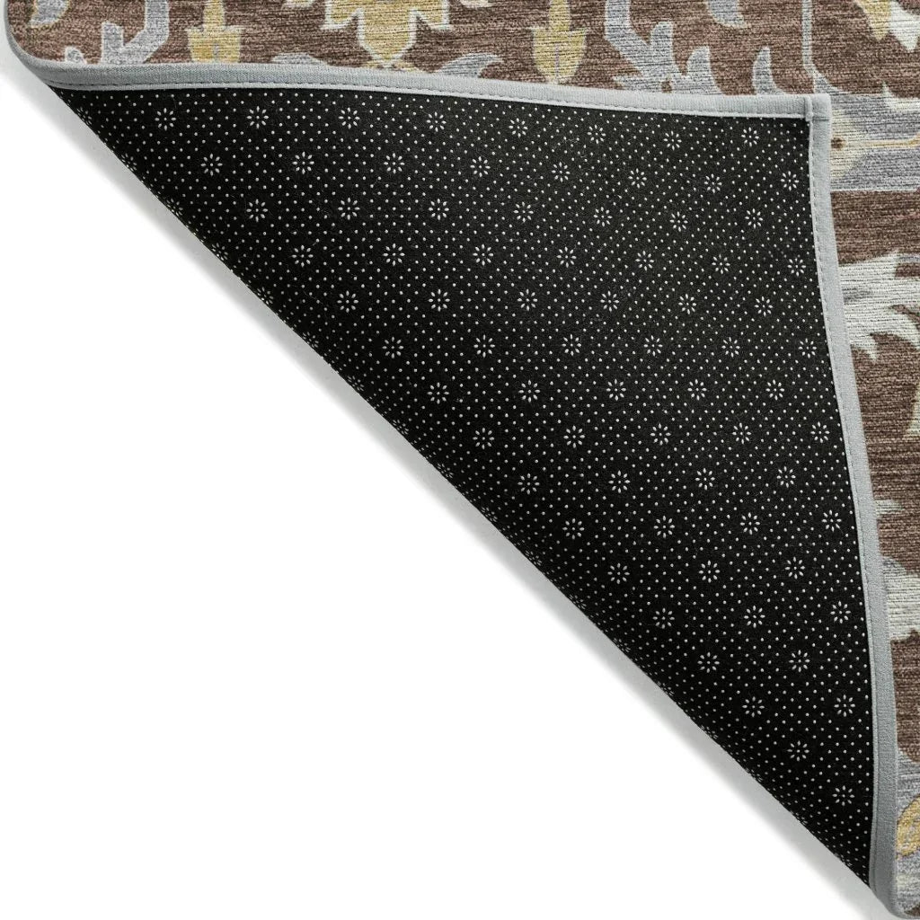 Ilyara Brown Washable Indoor-Outdoor Rug-Outdoor Rugs-LOOMLAN Rugs-LOOMLAN