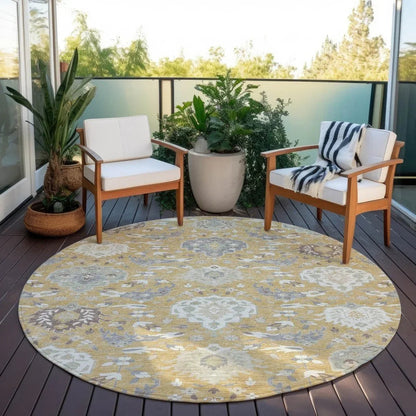 Ilyara Gold Washable Indoor-Outdoor Rug-Outdoor Rugs-LOOMLAN Rugs-LOOMLAN