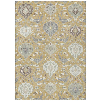 Ilyara Gold Washable Indoor-Outdoor Rug-Outdoor Rugs-LOOMLAN Rugs-2'6" x 3'10"-LOOMLAN