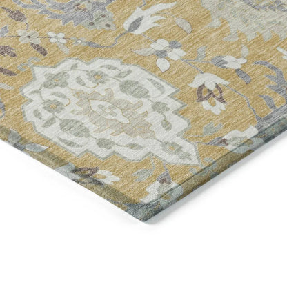 Ilyara Gold Washable Indoor-Outdoor Rug-Outdoor Rugs-LOOMLAN Rugs-LOOMLAN