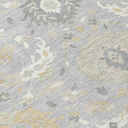 Ilyara Gray Washable Indoor-Outdoor Rug-Outdoor Rugs-LOOMLAN Rugs-LOOMLAN