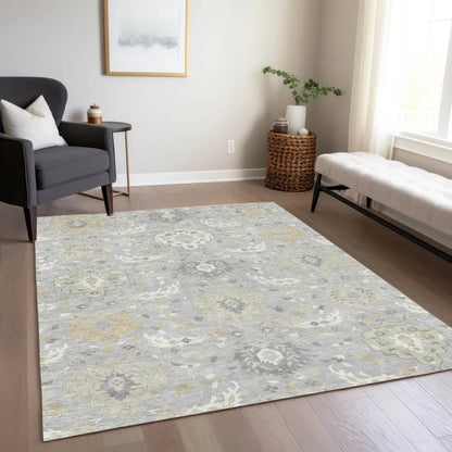 Ilyara Gray Washable Indoor-Outdoor Rug-Outdoor Rugs-LOOMLAN Rugs-LOOMLAN