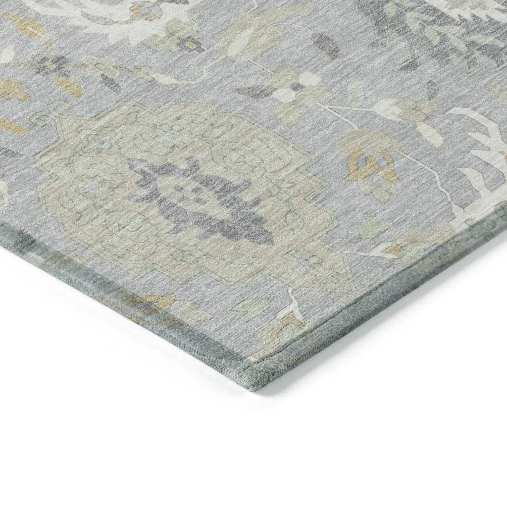 Ilyara Gray Washable Indoor-Outdoor Rug-Outdoor Rugs-LOOMLAN Rugs-LOOMLAN