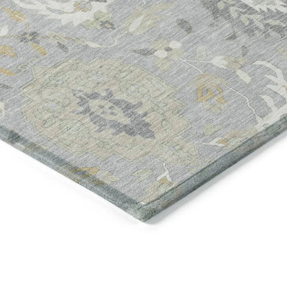 Ilyara Gray Washable Indoor-Outdoor Rug-Outdoor Rugs-LOOMLAN Rugs-LOOMLAN