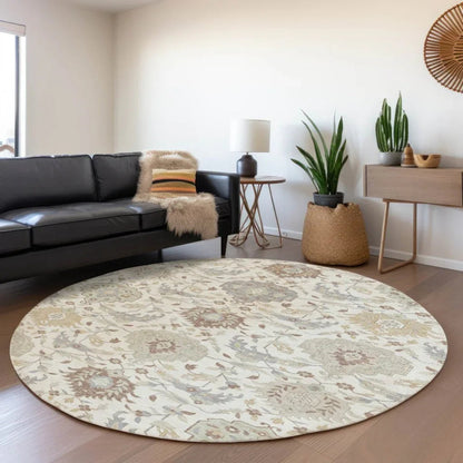 Ilyara Ivory Washable Indoor-Outdoor Rug-Outdoor Rugs-LOOMLAN Rugs-LOOMLAN