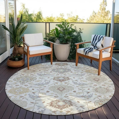 Ilyara Ivory Washable Indoor-Outdoor Rug-Outdoor Rugs-LOOMLAN Rugs-LOOMLAN