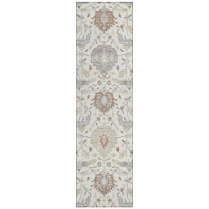 Ilyara Ivory Washable Indoor-Outdoor Rug-Outdoor Rugs-LOOMLAN Rugs-2'3" x 7'6"-LOOMLAN